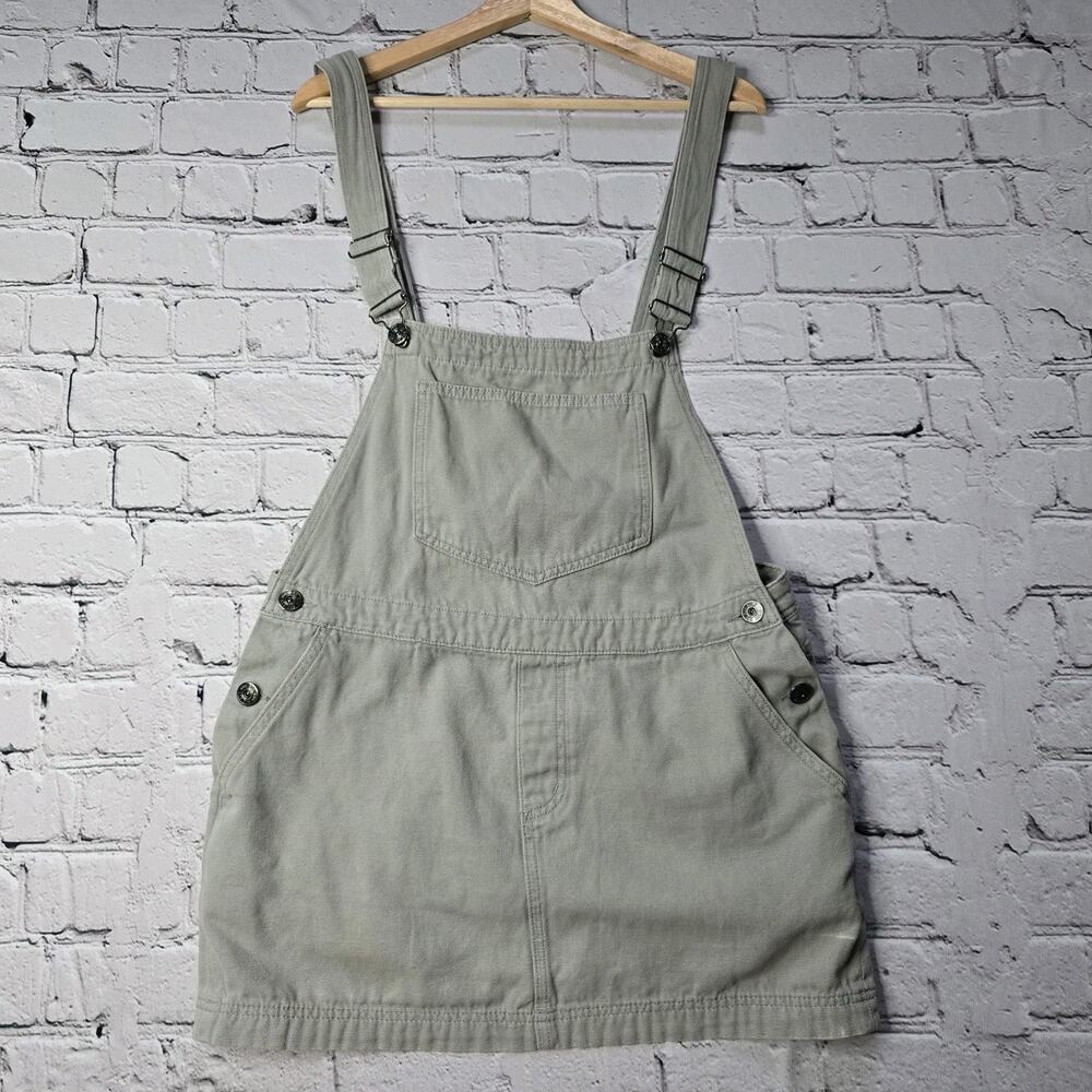 BDG Womens Urban Outfitters Gray Green Denim Overall Dress Size Large - Picture 2 of 12